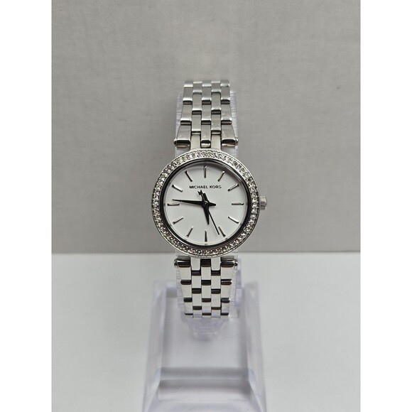 Michael Kors Mini Darci MK3294 Womens Silver Crystal Bezel 26mm New Battery main image 7